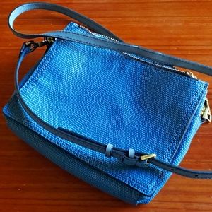 Fossil Blue Crossbody Bag - clean, barely used